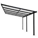 Pergola pentru perete, aluminiu + policarbonat 492 x 400 x 206 /275 cm - imagine 2