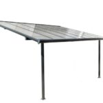 Pergola pentru perete, aluminiu + policarbonat 312 x 303 x 206 /258 cm